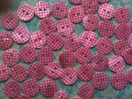 Botones de nácar - Cuadritos rosa