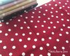 Linen Fabric - Garnet Dots