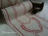 Linen Band - White with red heart 26cm