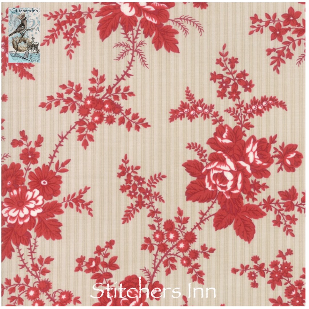 Northport Prints - Cream and Red Cottage Curtains