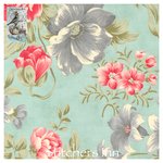 Bold Blossoms Large Floral Aqua - Collection for a Cause: Etchings